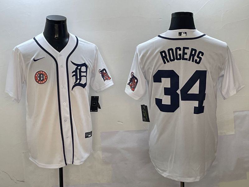 Men Detroit Tigers #34 Rogers White Game 2025 Nike MLB Jersey style 3115